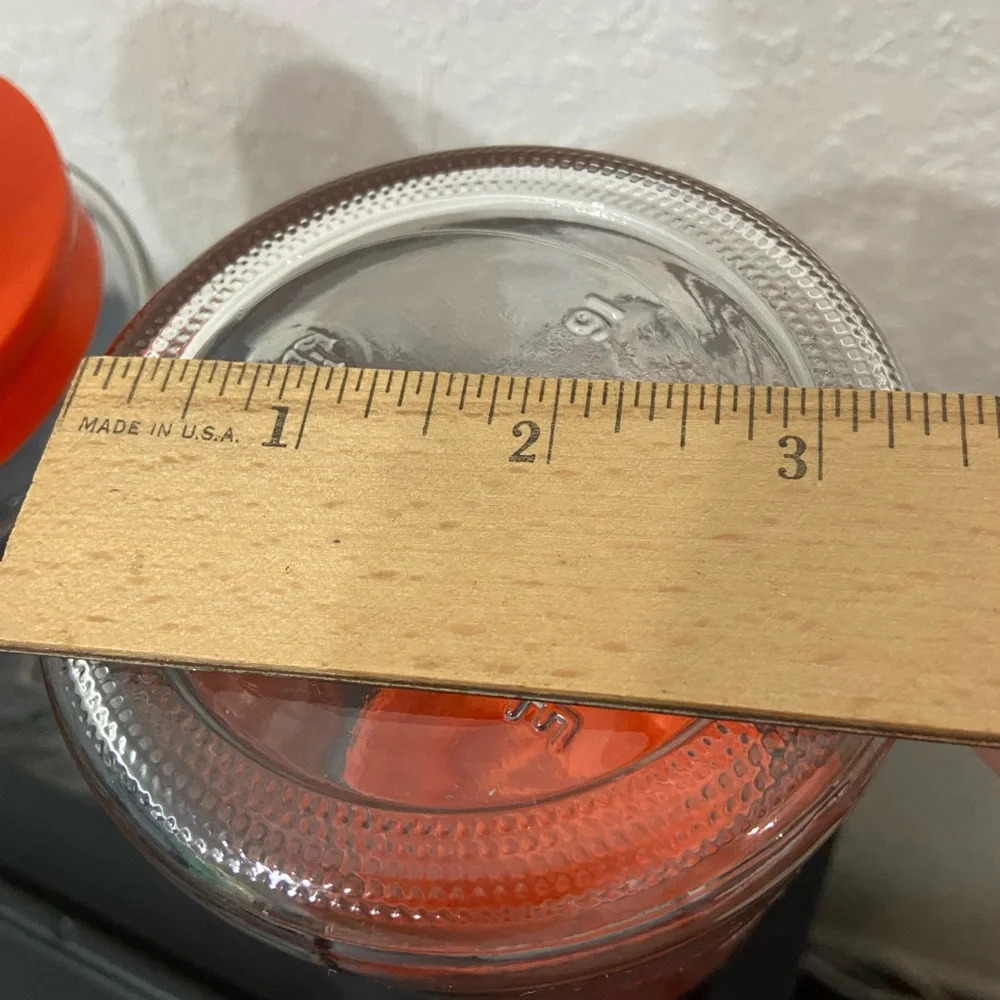 Set of 2 Anchor Hocking Glass Tang Jar Orange Lid Lighthouse Storage Canister - Picture 6 of 12